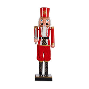 Decorative Figure Nutcracker Black Music Red Movement Extendable Plastic-0