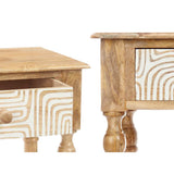 Hall Table with 2 Drawers Gift Decor White Brown 98 x 77 x 42 cm Curve-1