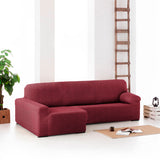 Right short arm chaise longue cover Eysa ROC Tile Dark Red 180 x 120 x 360 cm-5