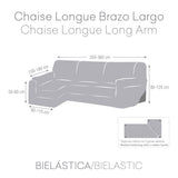 Left long arm chaise longue cover Eysa JAZ Grey 180 x 120 x 360 cm-4