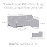 Right long arm chaise longue cover Eysa ROC Dark grey 180 x 120 x 360 cm-4