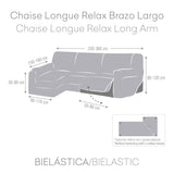 Left long arm chaise longue cover Eysa ROC Candied Chestnut Light brown 180 x 120 x 360 cm-3