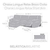 Right short arm chaise longue cover Eysa ROC Light grey 120 x 120 x 360 cm-4