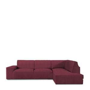 Right long arm chaise longue cover Eysa ROC Tile Dark Red 110 x 120 x 500 cm-0