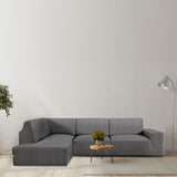 Left long arm chaise longue cover Eysa ROC Dark grey 110 x 120 x 500 cm-4