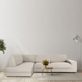 Sofa Cover Eysa JAZ Beige Linen 110 x 120 x 500 cm-4