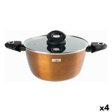 Casserole with lid Quttin Foodie Copper 28,8 x 12,5 x 44 cm (4 Units)-0