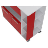 Kitchen Trolley Red White ABS (80 x 39 x 87 cm)-2