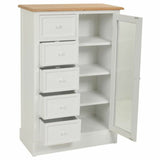 Chest of drawers Alexandra House Living White Natural Paolownia wood MDF Wood 35 x 110 x 72 cm-3