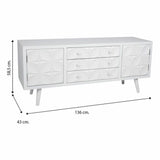 Multipurpose Chest of Drawers Alexandra House Living White Fir wood MDF Wood 43 x 58 x 136 cm-1