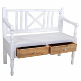 Bench Alexandra House Living White Natural Wood Fir wood 48 x 87 x 104 cm With boxes-5