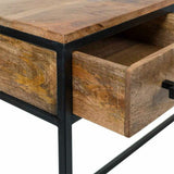 Hall Table with Drawers Alexandra House Living Brown Black Iron Mango wood 41 x 77 x 121 cm-2