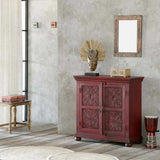 Console Alexandra House Living Red Mango wood 40 x 90 x 90 cm-5