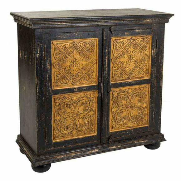 Console Alexandra House Living Black Golden Mango wood 40 x 90 x 90 cm-0