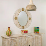 Wall mirror Alexandra House Living Golden 1 x 80 x 80 cm Circle-5