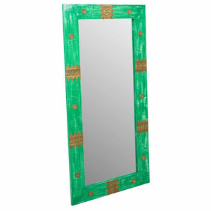 Wall mirror Alexandra House Living Green Golden Glass Mango wood 1 x 113 x 52 cm-0