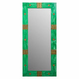 Wall mirror Alexandra House Living Green Golden Glass Mango wood 1 x 113 x 52 cm-4