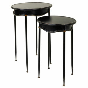 Set of 2 tables Alexandra House Living Black Metal 75 x 75 x 50 cm-0