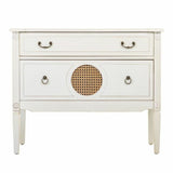 Chest of drawers Alexandra House Living White Rattan Fir wood MDF Wood 72 x 38 x 88 cm-7