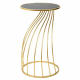 Side table Alexandra House Living Gold Glass 43 x 73 x 43 cm-0