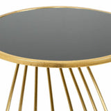 Side table Alexandra House Living Gold Glass 43 x 73 x 43 cm-1