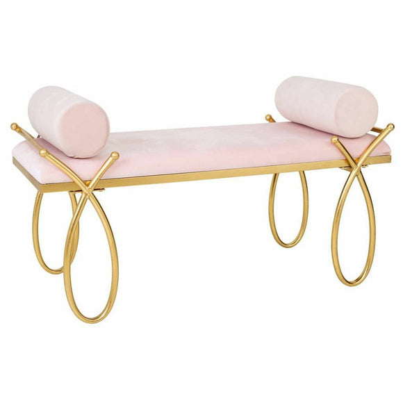 Bench Alexandra House Living Gold Metal Sponge MDF Wood 49 x 53 x 112 cm-0