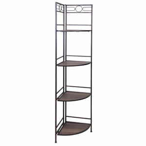 Corner Shelves Alexandra House Living Black Golden Metal MDF Wood 36 x 165 x 50 cm-0