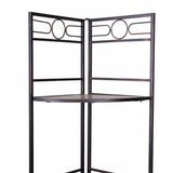 Corner Shelves Alexandra House Living Black Golden Metal MDF Wood 36 x 165 x 50 cm-3