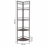 Corner Shelves Alexandra House Living Black Golden Metal MDF Wood 36 x 165 x 50 cm-1