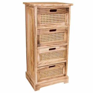 Chest of drawers Alexandra House Living Cane Paolownia wood 29 x 75 x 35 cm-0