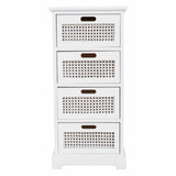 Chest of drawers Alexandra House Living White Cane Paolownia wood MDF Wood 29 x 75 x 35 cm-6