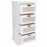 Chest of drawers Alexandra House Living White Cane Paolownia wood MDF Wood 29 x 75 x 35 cm-5