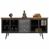 Sideboard Alexandra House Living Brown Grey Wood Metal 42 x 74 x 164 cm-8