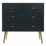 Chest of drawers Alexandra House Living Golden Dark grey MDF Wood 78 x 37 x 80 cm-6