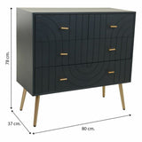 Chest of drawers Alexandra House Living Golden Dark grey MDF Wood 78 x 37 x 80 cm-1