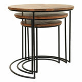 Set of 3 tables Alexandra House Living Natural Iron Mango wood 53 x 54 x 53 cm-3