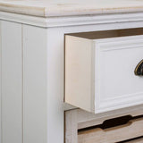 Chest of drawers Alexandra House Living White Brown Paolownia wood MDF Wood 30 x 68 x 40 cm-5