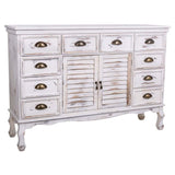 Sideboard Alexandra House Living White Paolownia wood 33 x 78 x 113 cm-0