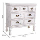 Chest of drawers Alexandra House Living White Paolownia wood 30 x 70 x 70 cm-1