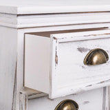 Hall Table with Drawers Alexandra House Living White Paolownia wood 30 x 80 x 65 cm-5