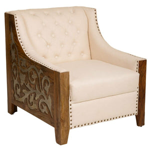 Armchair Alexandra House Living Beige 80 x 80 x 72 cm Upholstery-0