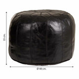 Pouffe Alexandra House Living Black Leather 48 x 35 x 48 cm-1