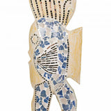 Decorative Figure Alexandra House Living Blue White Wood Glass Fish 148 x 10 x 23 cm-2