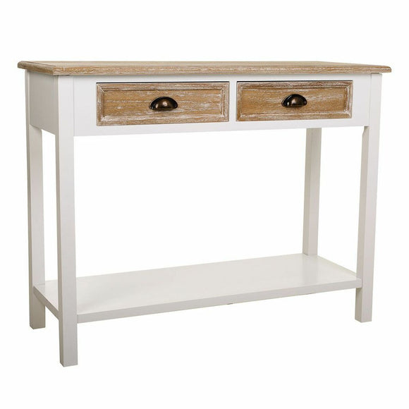 Hall Table with Drawers Alexandra House Living White Pinewood Paolownia wood MDF Wood 40 x 78 x 100 cm-0