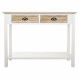 Hall Table with Drawers Alexandra House Living White Pinewood Paolownia wood MDF Wood 40 x 78 x 100 cm-3