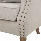 Armchair Alexandra House Living Light grey 59 x 87 x 73 cm-2