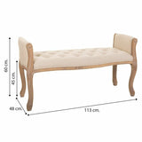 Bench Alexandra House Living Cream Rubber wood 48 x 60 x 113 cm-1