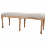 Bench Alexandra House Living Cream Rubber wood 41 x 48 x 122 cm-3