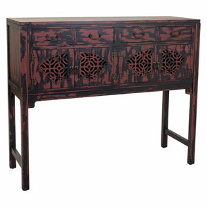 Hall Table with Drawers Alexandra House Living Red Fir wood MDF Wood 40 x 102 x 120 cm-0