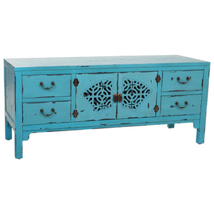 Multipurpose Chest of Drawers Alexandra House Living Blue Fir wood MDF Wood 40 x 50 x 120 cm-0